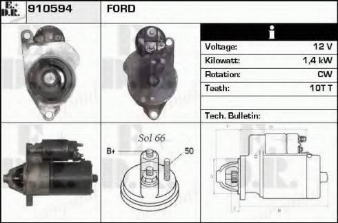 EDR 910594 - Стартер autocars.com.ua