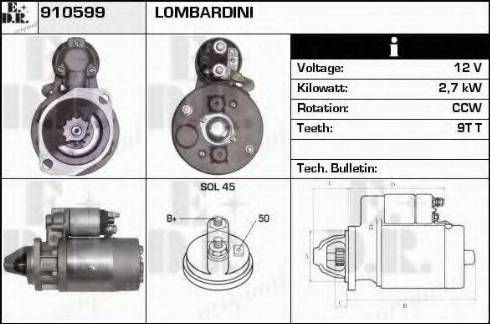 EDR 910599 - Стартер autocars.com.ua