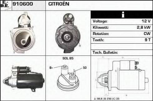 EDR 910600 - Стартер autocars.com.ua