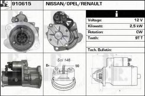 EDR 910615 - Стартер autocars.com.ua