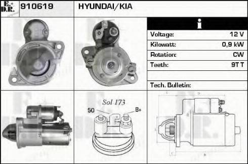 EDR 910619 - Стартер autocars.com.ua