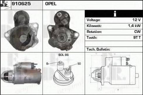 EDR 910625 - Стартер avtokuzovplus.com.ua