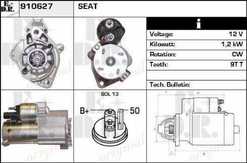 EDR 910627 - Стартер avtokuzovplus.com.ua