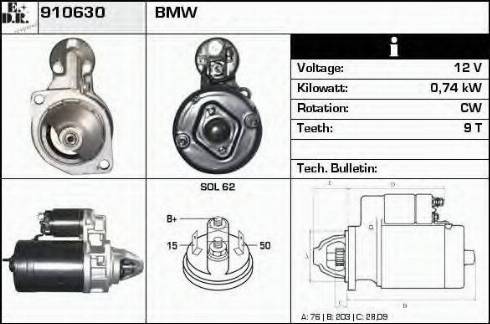 EDR 910630 - Стартер autocars.com.ua