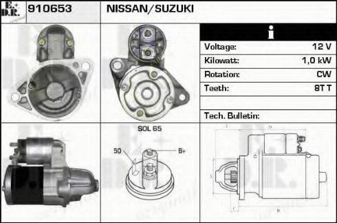 EDR 910653 - Стартер autocars.com.ua