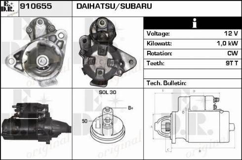 EDR 910655 - Стартер autocars.com.ua