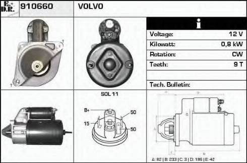 EDR 910660 - Стартер autocars.com.ua