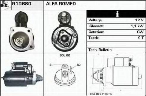 EDR 910680 - Стартер avtokuzovplus.com.ua