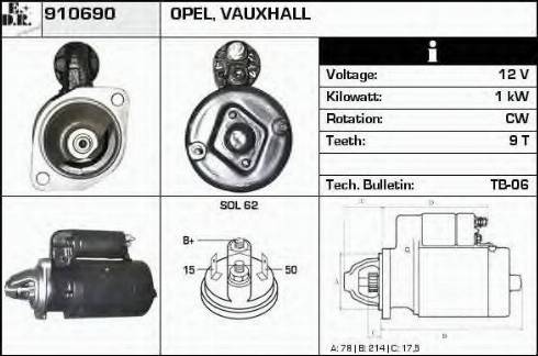 EDR 910690 - Стартер avtokuzovplus.com.ua