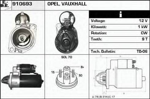 EDR 910693 - Стартер avtokuzovplus.com.ua