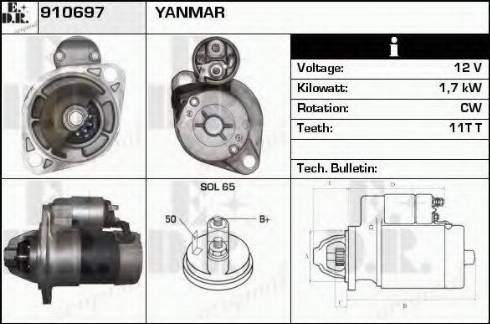 EDR 910697 - Стартер autocars.com.ua