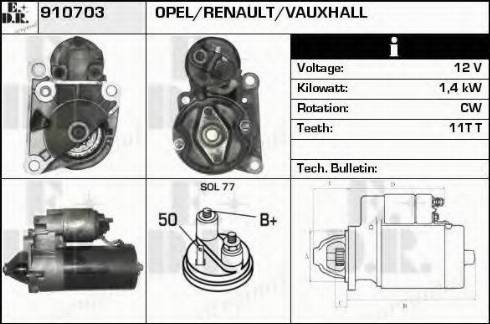 EDR 910703 - Стартер autocars.com.ua