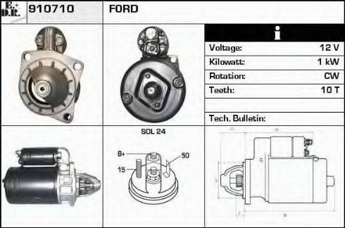 EDR 910710 - Стартер autocars.com.ua