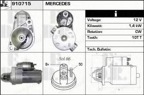 EDR 910715 - Стартер autocars.com.ua