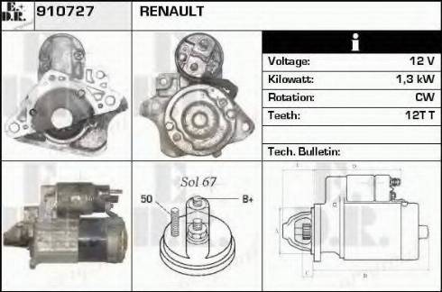 EDR 910727 - Стартер autocars.com.ua