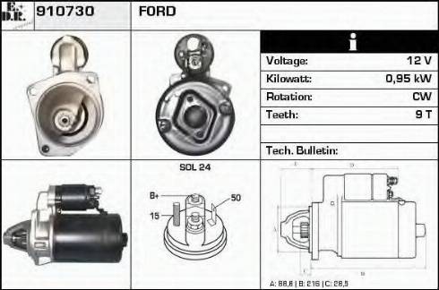 EDR 910730 - Стартер avtokuzovplus.com.ua