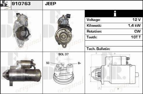 EDR 910763 - Стартер autocars.com.ua