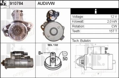 EDR 910784 - Стартер autocars.com.ua