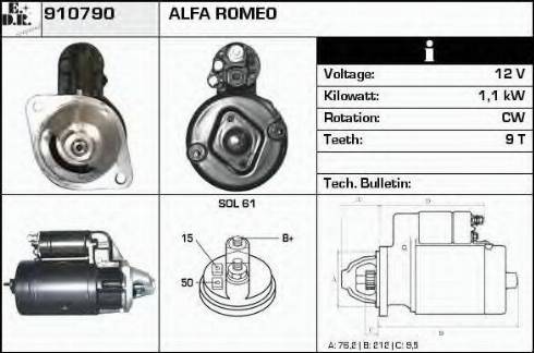 EDR 910790 - Стартер avtokuzovplus.com.ua