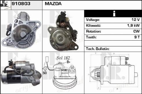 EDR 910803 - Стартер autocars.com.ua