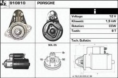 EDR 910810 - Стартер autocars.com.ua