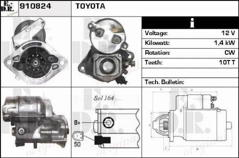 EDR 910824 - Стартер autocars.com.ua