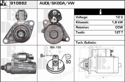 EDR 910882 - Стартер avtokuzovplus.com.ua