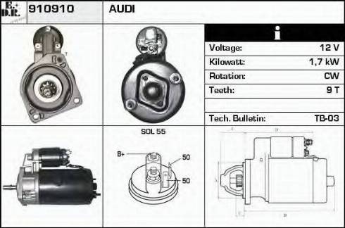 EDR 910910 - Стартер avtokuzovplus.com.ua