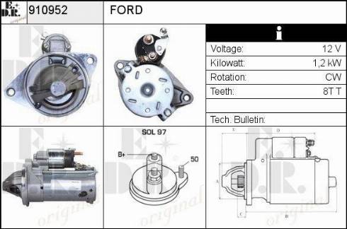 EDR 910952 - Стартер avtokuzovplus.com.ua