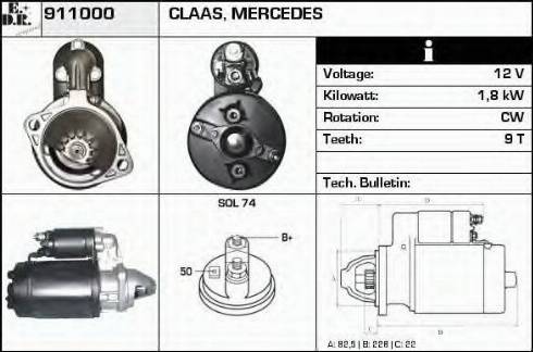 EDR 911000 - Стартер autocars.com.ua