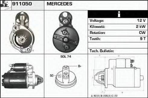 EDR 911050 - Стартер autocars.com.ua