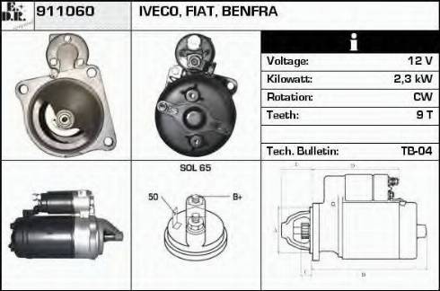 EDR 911060 - Стартер autocars.com.ua