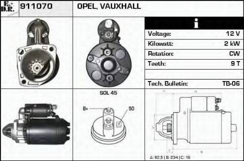 EDR 911070 - Стартер avtokuzovplus.com.ua