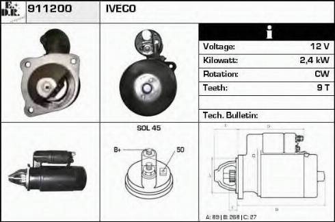 EDR 911200 - Стартер autocars.com.ua