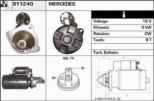 EDR 911240 - Стартер avtokuzovplus.com.ua