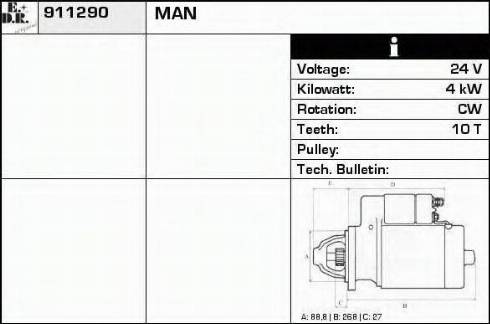 EDR 911290 - Стартер autocars.com.ua