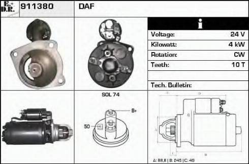 EDR 911380 - Стартер avtokuzovplus.com.ua