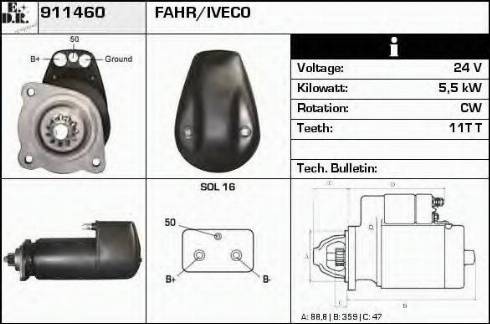 EDR 911460 - Стартер autocars.com.ua