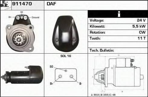 EDR 911470 - Стартер avtokuzovplus.com.ua