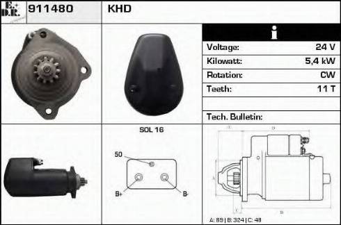 EDR 911480 - Стартер autocars.com.ua