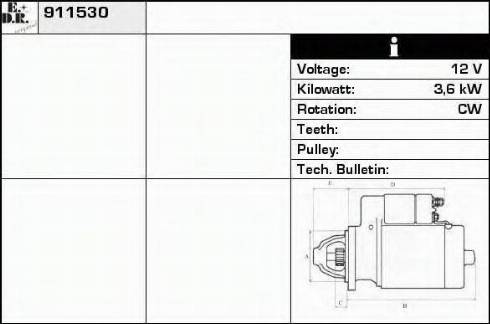 EDR 911530 - Стартер autocars.com.ua