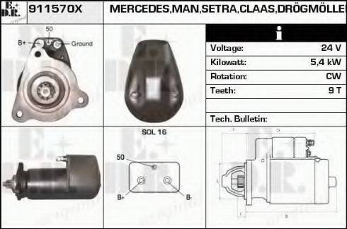 EDR 911570X - Стартер autocars.com.ua