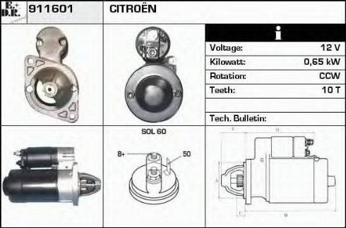 EDR 911601 - Стартер autocars.com.ua