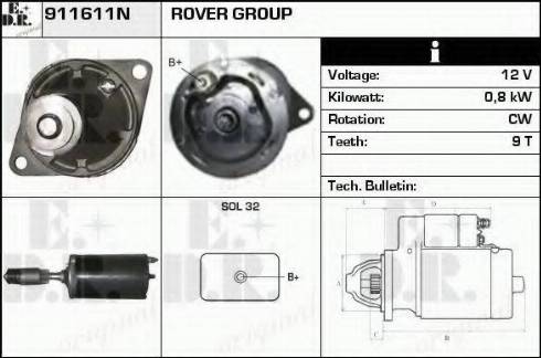 EDR 911611N - Стартер avtokuzovplus.com.ua