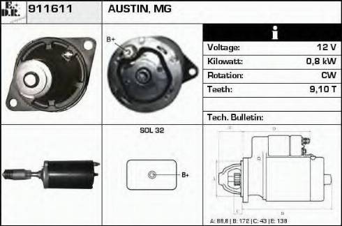 EDR 911611 - Стартер avtokuzovplus.com.ua