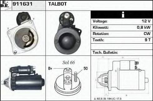 EDR 911631 - Стартер avtokuzovplus.com.ua