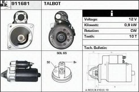 EDR 911681 - Стартер autocars.com.ua