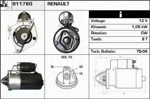 EDR 911780 - Стартер avtokuzovplus.com.ua