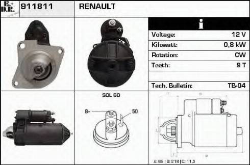 EDR 911811 - Стартер avtokuzovplus.com.ua