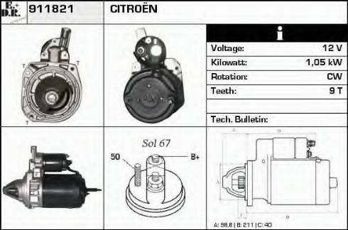 EDR 911821 - Стартер autodnr.net